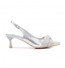 Shiny slingback shoes with...