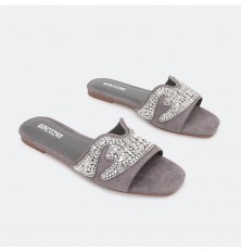 Velvet slipper with glitter...