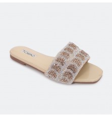 flat slipper with circle of...