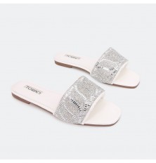 flat slipper with crystal