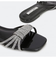 Shiny leather slippers with...