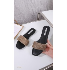 Soft leather slippers with...