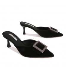 Stylish low-heeled mules...