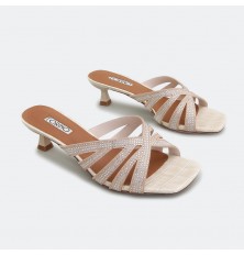 heel sandal with strips...