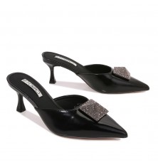 Soft low-heeled mules...