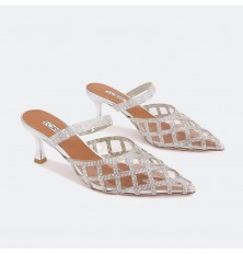 diaphanous heel sandal