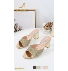 Strass-studded mid heeled...