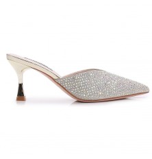 Strass-studded mid-heeled...