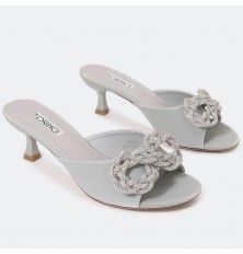 crystal bowknot small heel...