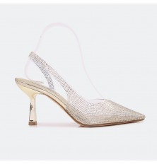 Clear stiletto slingback...